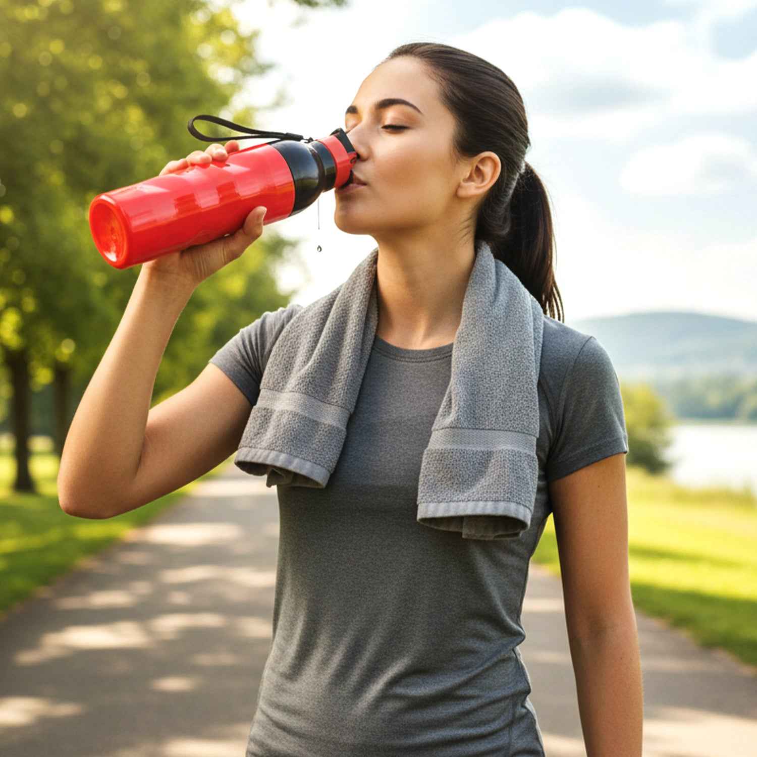 Plastic 1000 Ml Approx Sports Water Bottle (1 Pc) - BeSh Deals®