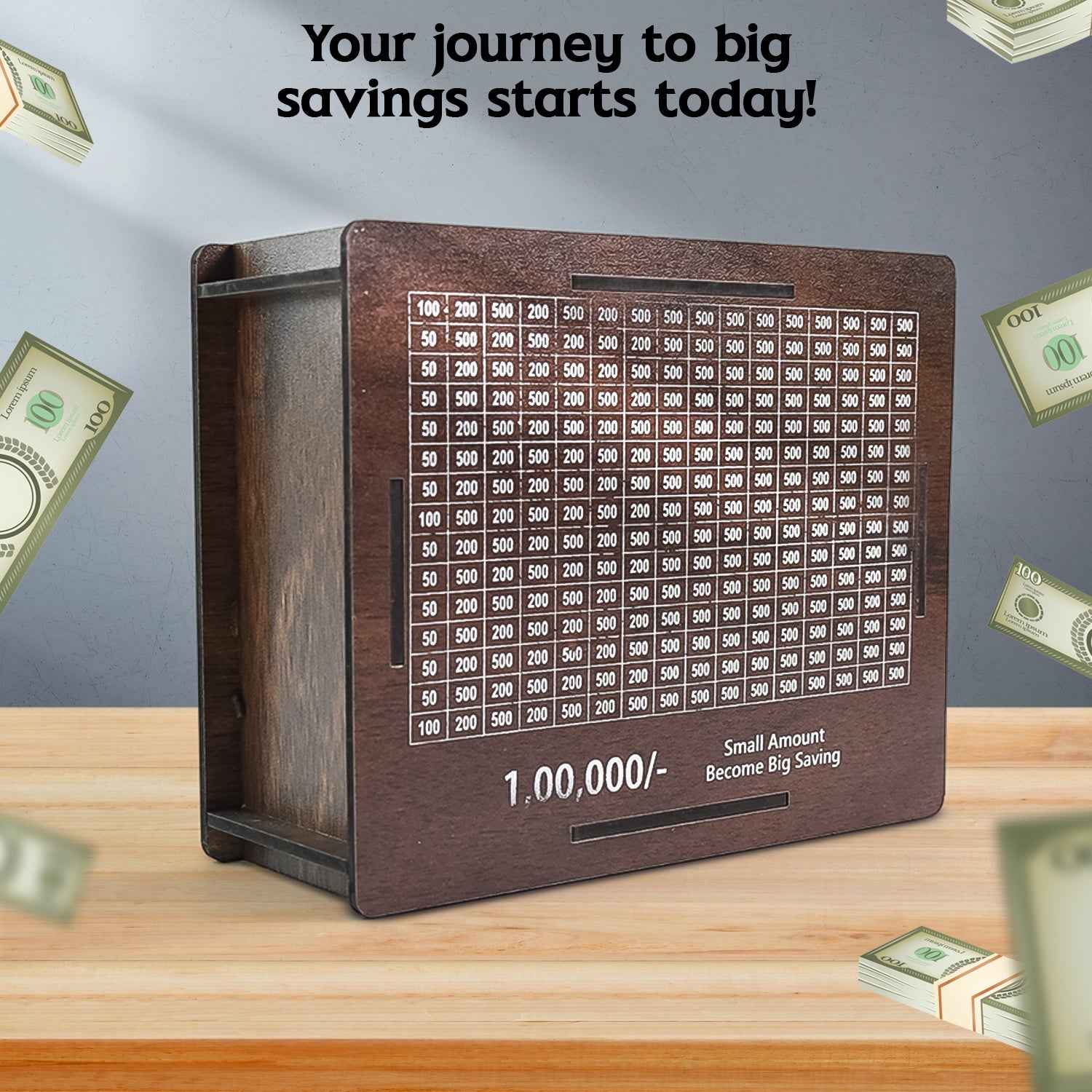 Wooden Money  Piggy Bank Money Box (1 Pc  Pen Not Included)