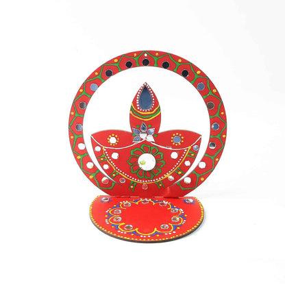 Handcrafted Wooden Decorative Diya Stand (1 Pc)