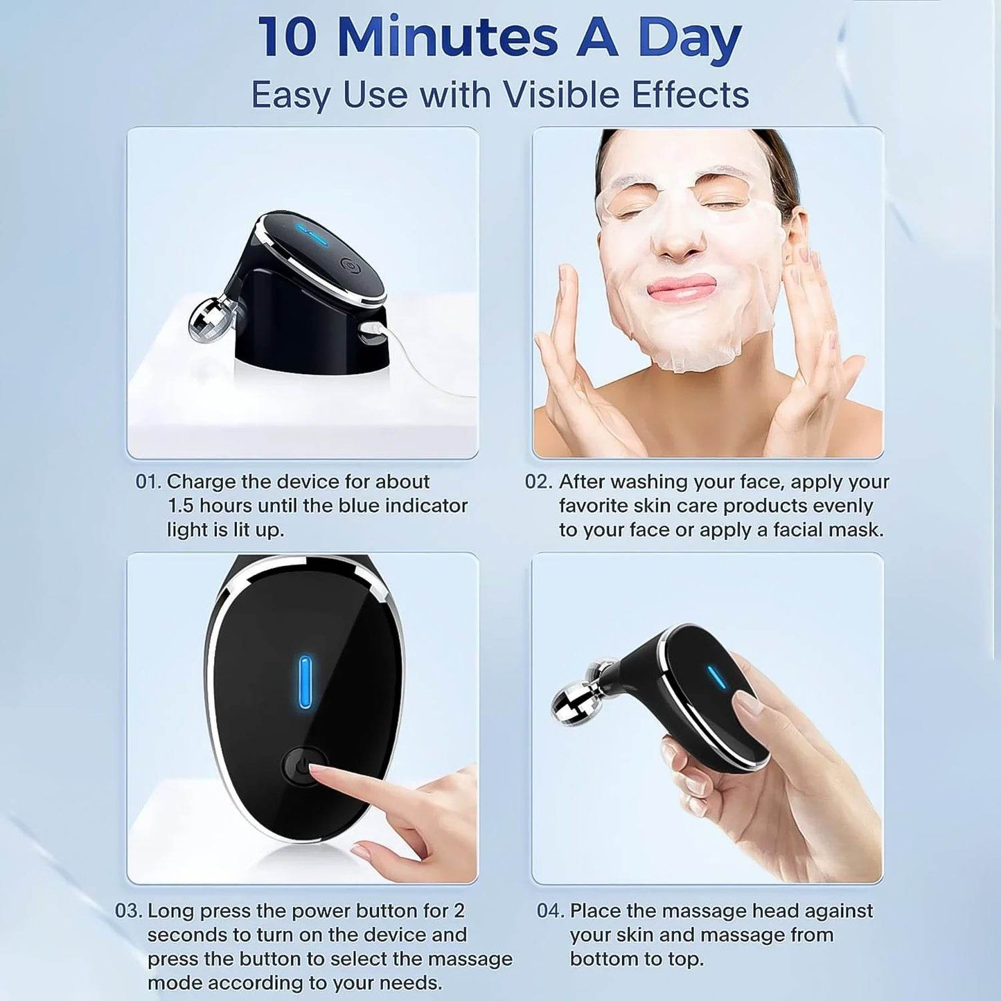 Microcurrent- Facial- Device Micro Current Face Massager Roller (1 Pc) - Best Deals at BeSh Deals®