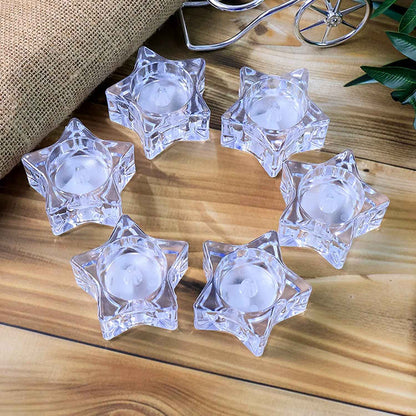 Flameless Star-shaped Led Candles (6 Pc  Set)