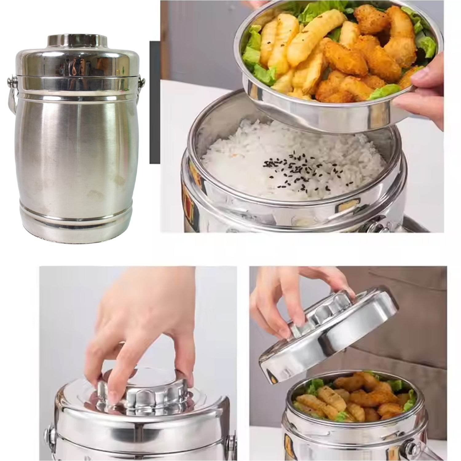 Stainless Steel Lunch Box Insulated Lunch Box Double Vacuumlayer (2.2 Ltr.) - Best Deals at BeSh Deals®