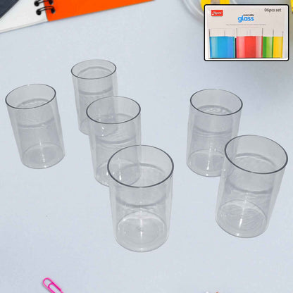 Apex Everyday Plastic Glass Set  6 Pieces Lightweight  Unbreakable