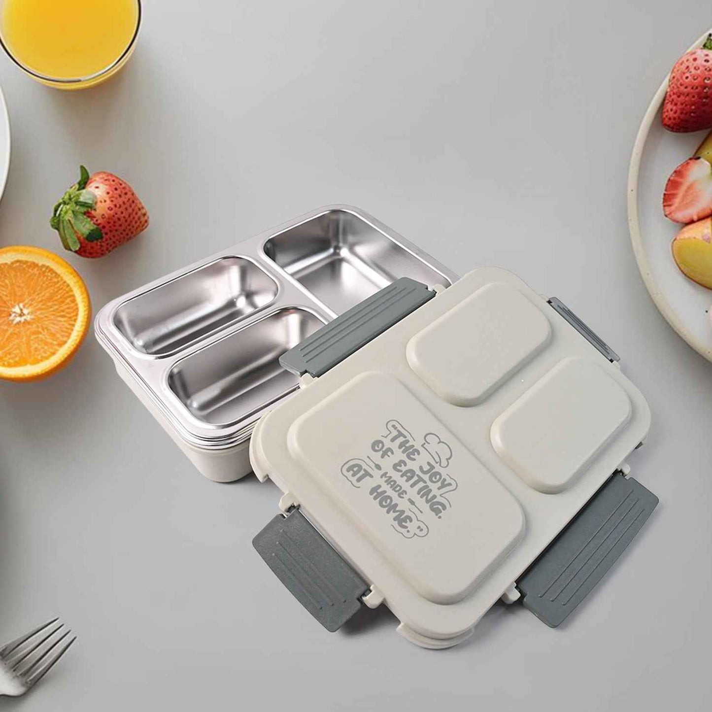 Lunch Box (200 Ml Each Container) With Attractive Stand - 4 Pcs