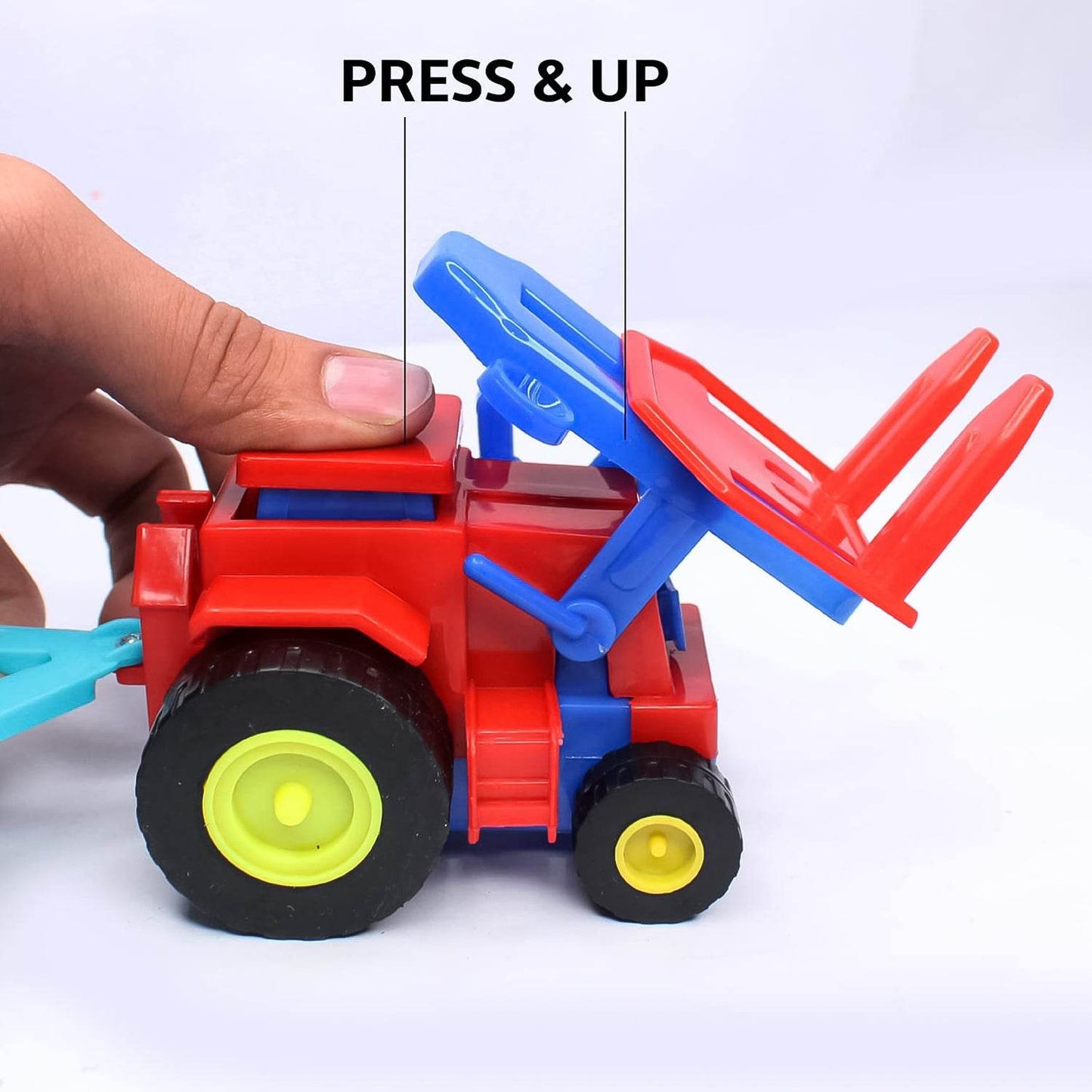 Plastic Tractor Toy Friction Powered Tractor With Bricks Trolley (1 Pc) - Best Deals at BeSh Deals®