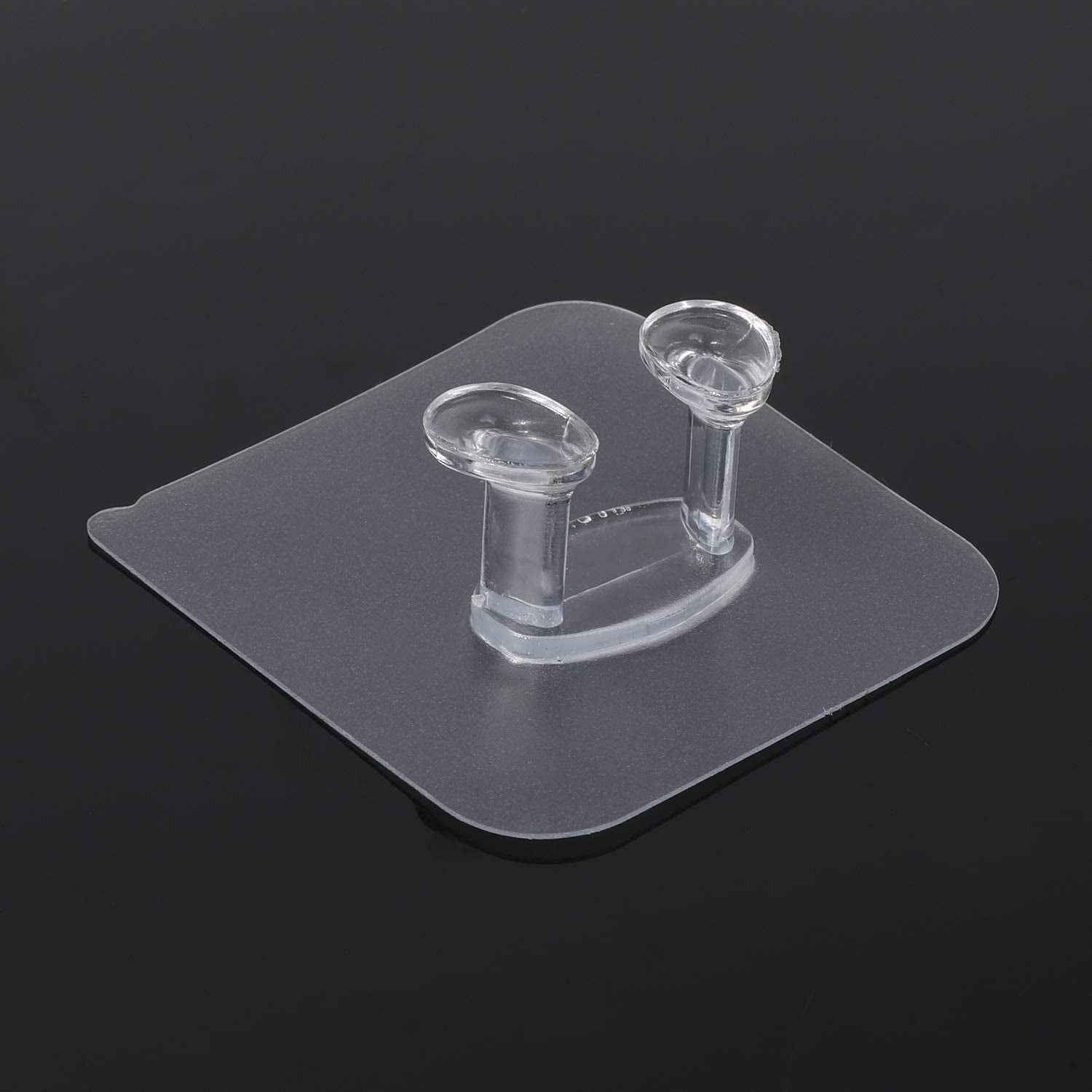 17777 Transparent Self Adhesive Hook Seamless Drill Free Removable Wall Mounted Hanger As Toothbrush Holder Power Plug Socket Holder Waterproof And Oil Proof (1 Pc)