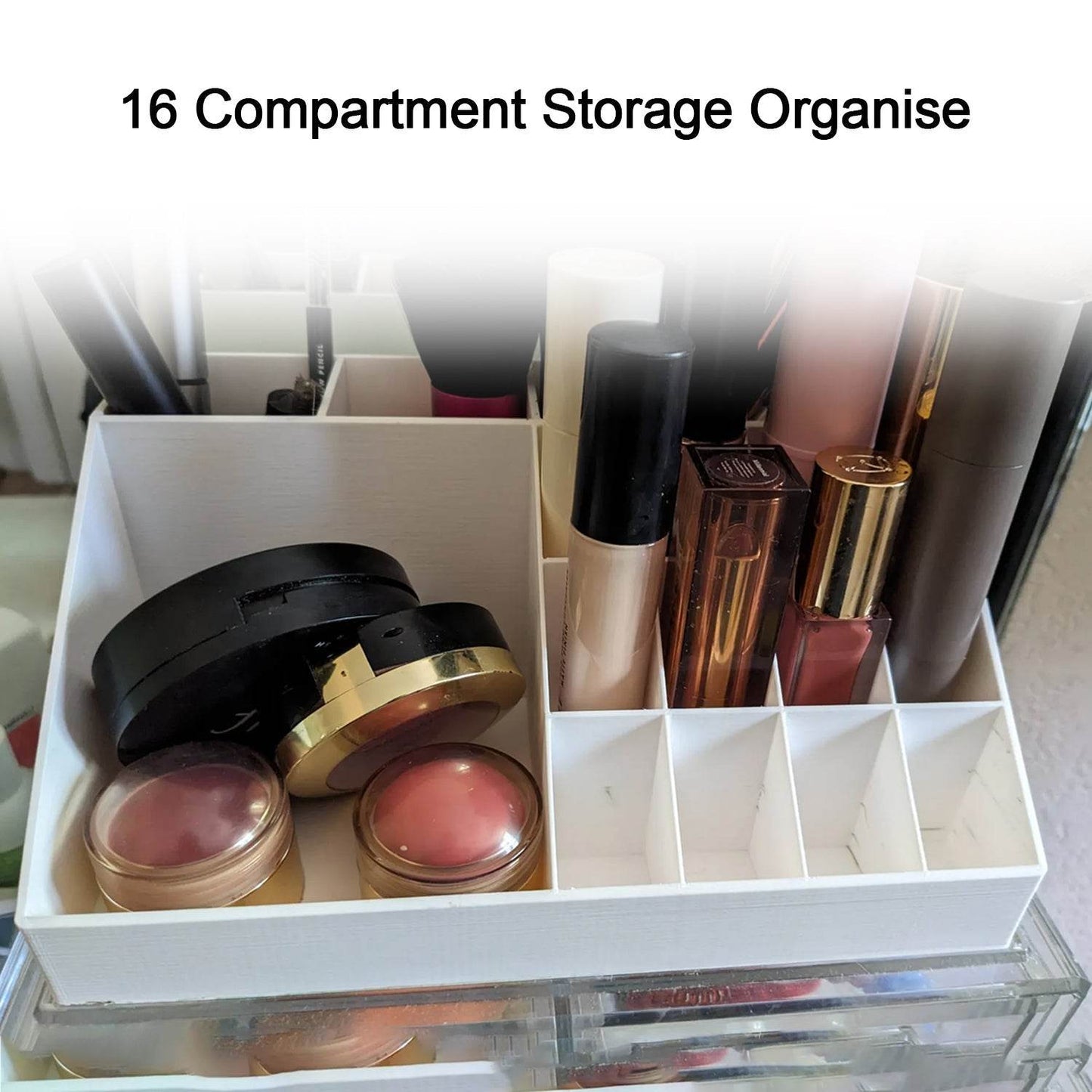 Makeup Organiser Cosmetic Makeup Lipstick Storage Box With Drawer Plastic Case Holder Skin Care Products (1 Pc) - Best Deals at BeSh Deals®