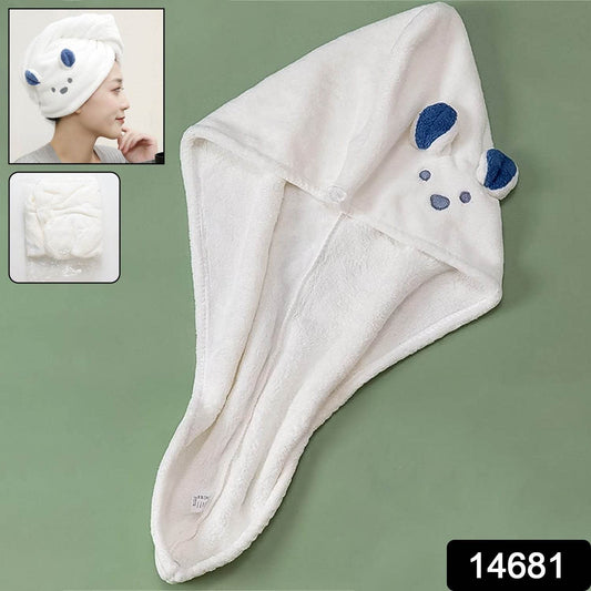 Soft Microfiber Hair Drying Towel Wrap With Cute Animal Ears  Button Closure (1 Pc) - Best Deals at BeSh Deals®