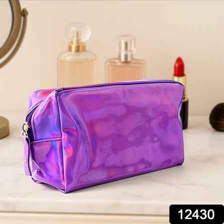 Holographic Shiny Waterproof Travel Cosmetic Pouch (1 Pc)