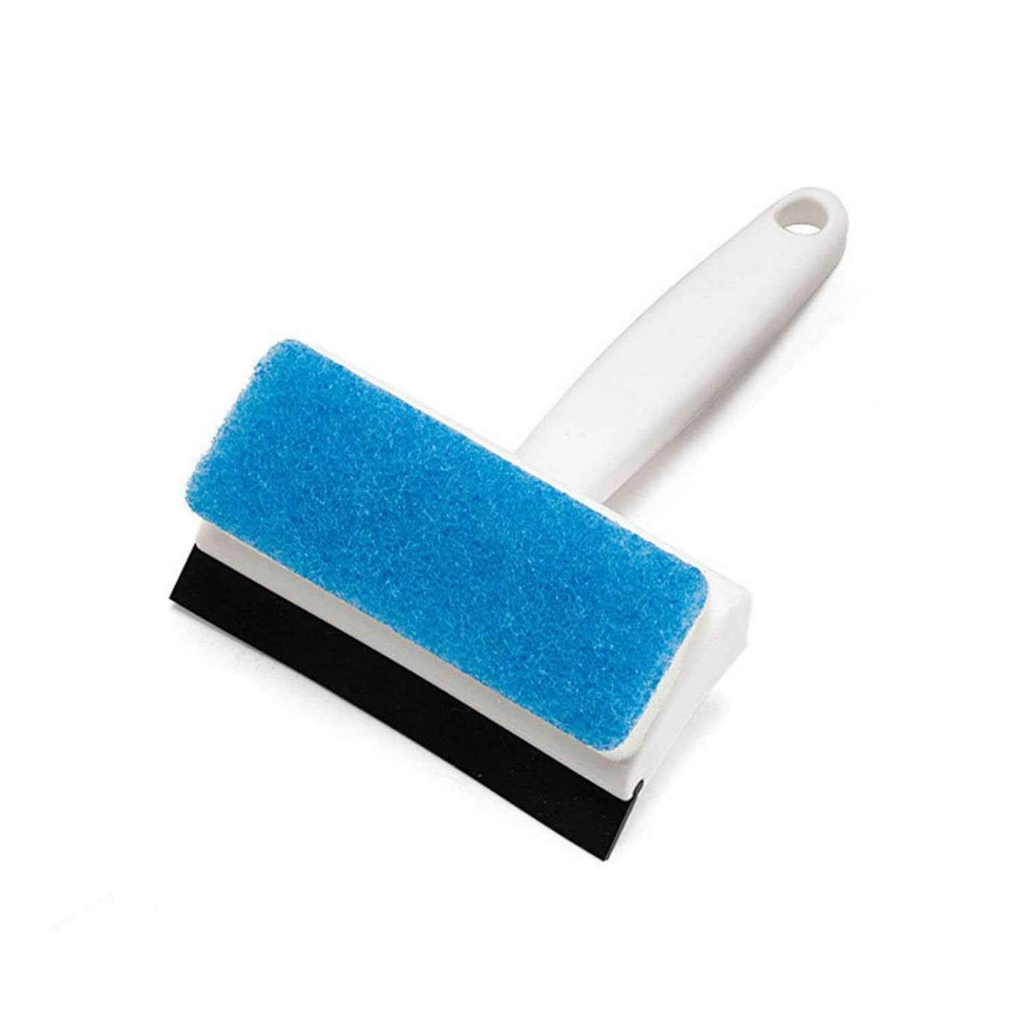 7602 2 In 1 Glass Wiper Cleaning Brush Mirror Grout Tile Cleaner Washing Pot Brush Double-sided Glass Wipe Bathroom Wiper Window Glass Wiper