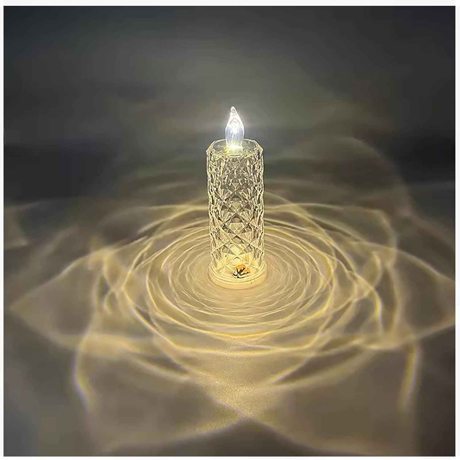 8439 Rose Candles Led Flameless And Smokeless Decorative Acrylic Transparent Candles Led Tea Light Candle Perfect For Gifting Home Diwali Christmas Crystal Candle Lights (1 Pc)  (Moq - 12 Pc )