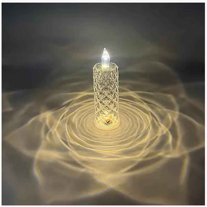 8439 Rose Candles Led Flameless And Smokeless Decorative Acrylic Transparent Candles Led Tea Light Candle Perfect For Gifting Home Diwali Christmas Crystal Candle Lights (1 Pc)  (Moq - 12 Pc )
