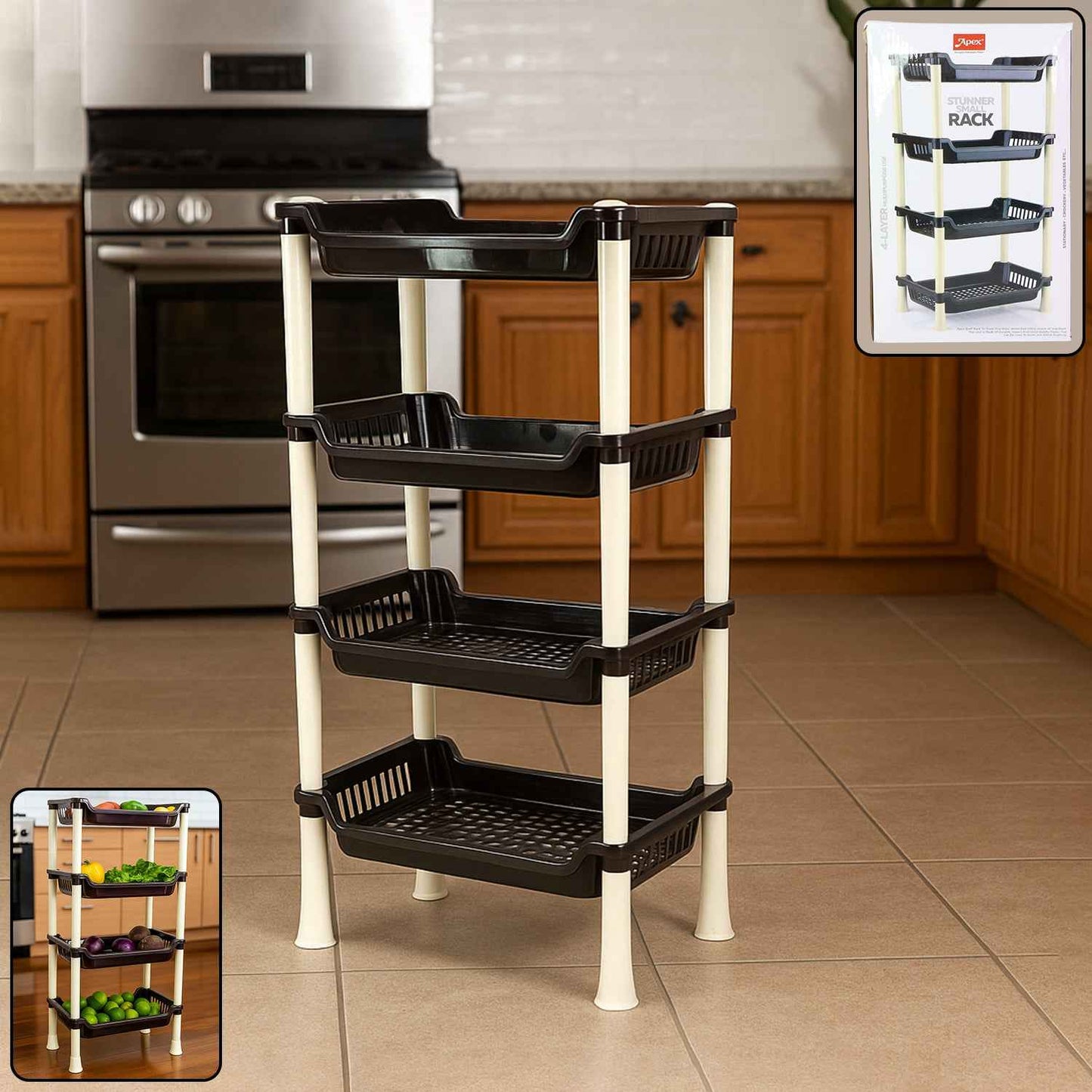 Apex 4-layer Small Multipurpose Plastic Storage Rack