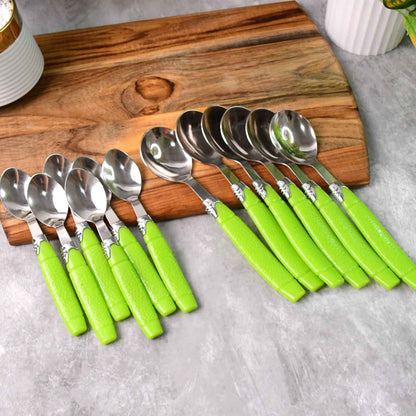 Supermom Premium Fancy Cutlery Set With Holder (24 Pc Set) - BeSh Deals®