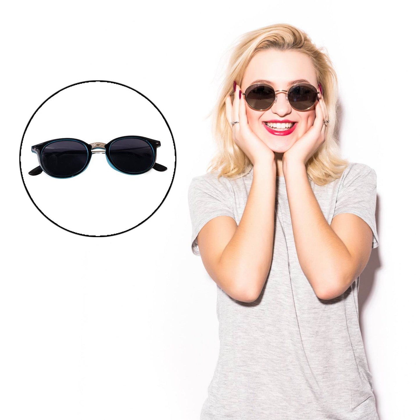 Sky Blue Uv Protected Round Sunglasses Classic Sunglasses For Men  Women Lightweight - Best Deals at BeSh Deals®