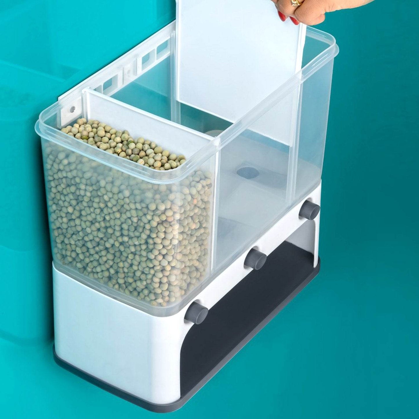 2550 Easy Flow Cereal Dispenser For Kitchen 3 In 1 Push Button Wall Mount Container - Best Deals at BeSh Deals®