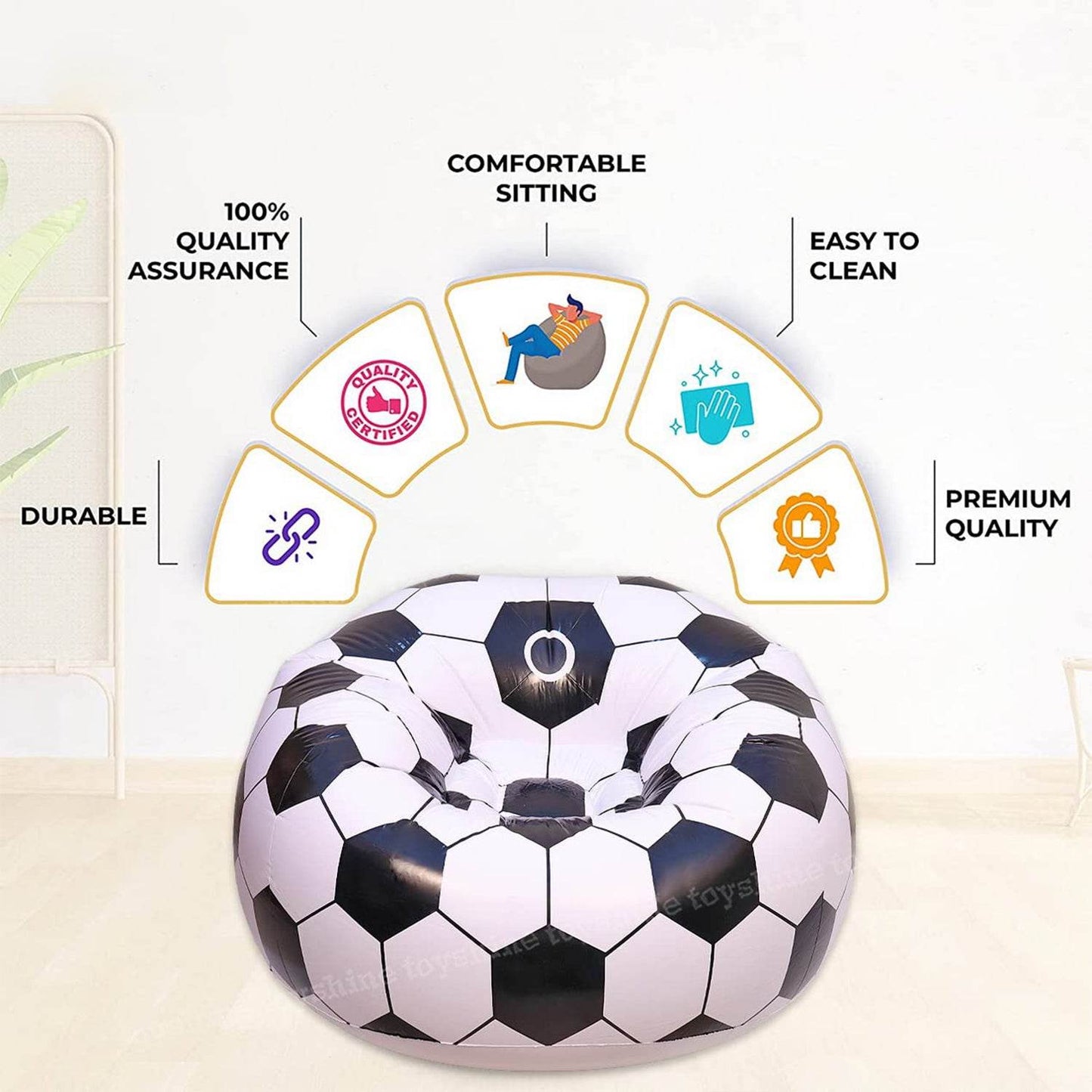 Foldable Sofa Cartoon Style Inflatable Folding Chair Ball Chair Inflatable Sofa For Adults Kids Size (110cm X 80cm) - Best Deals at BeSh Deals®