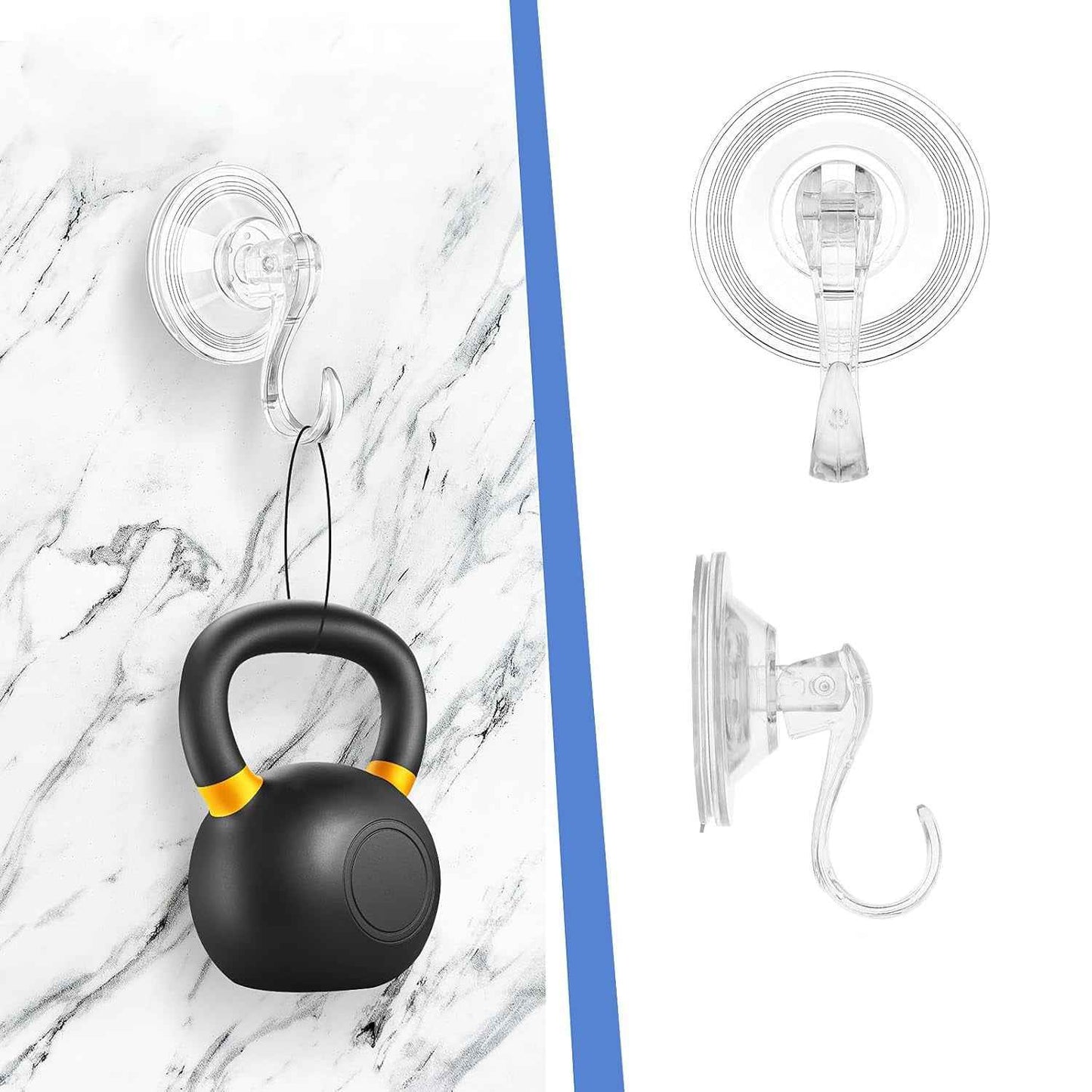 Plastic Suction Cup Hooks (10 Pcs Set)