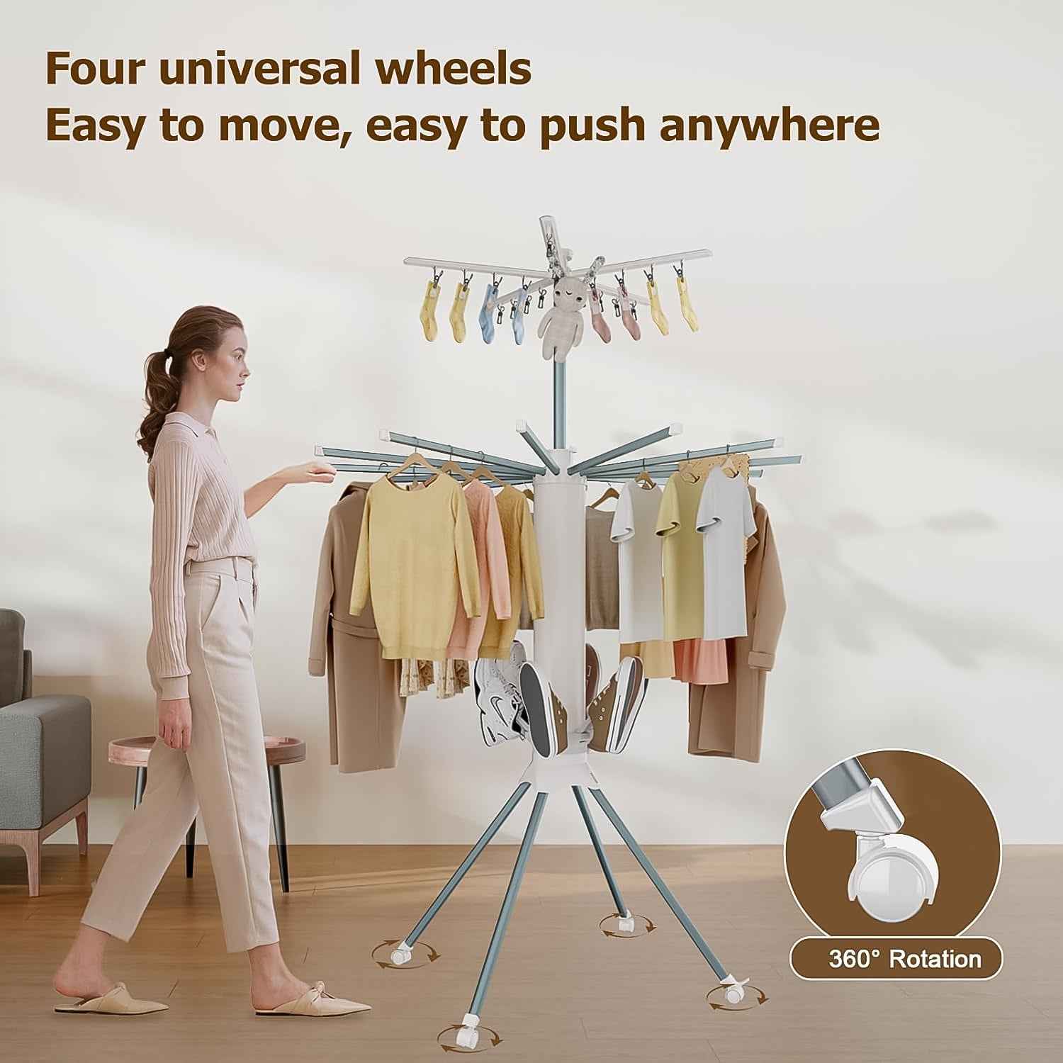 Multi-layer Foldable Clothes Drying Rack Set
