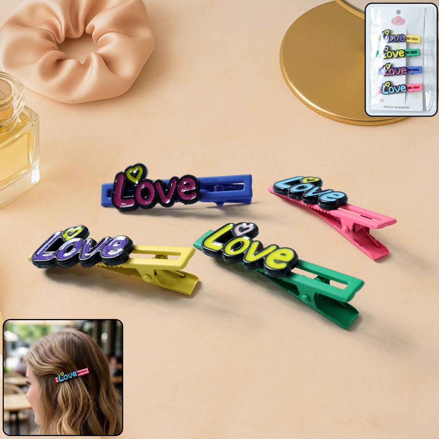 Decorative Hair Clip Set (4 Pc)