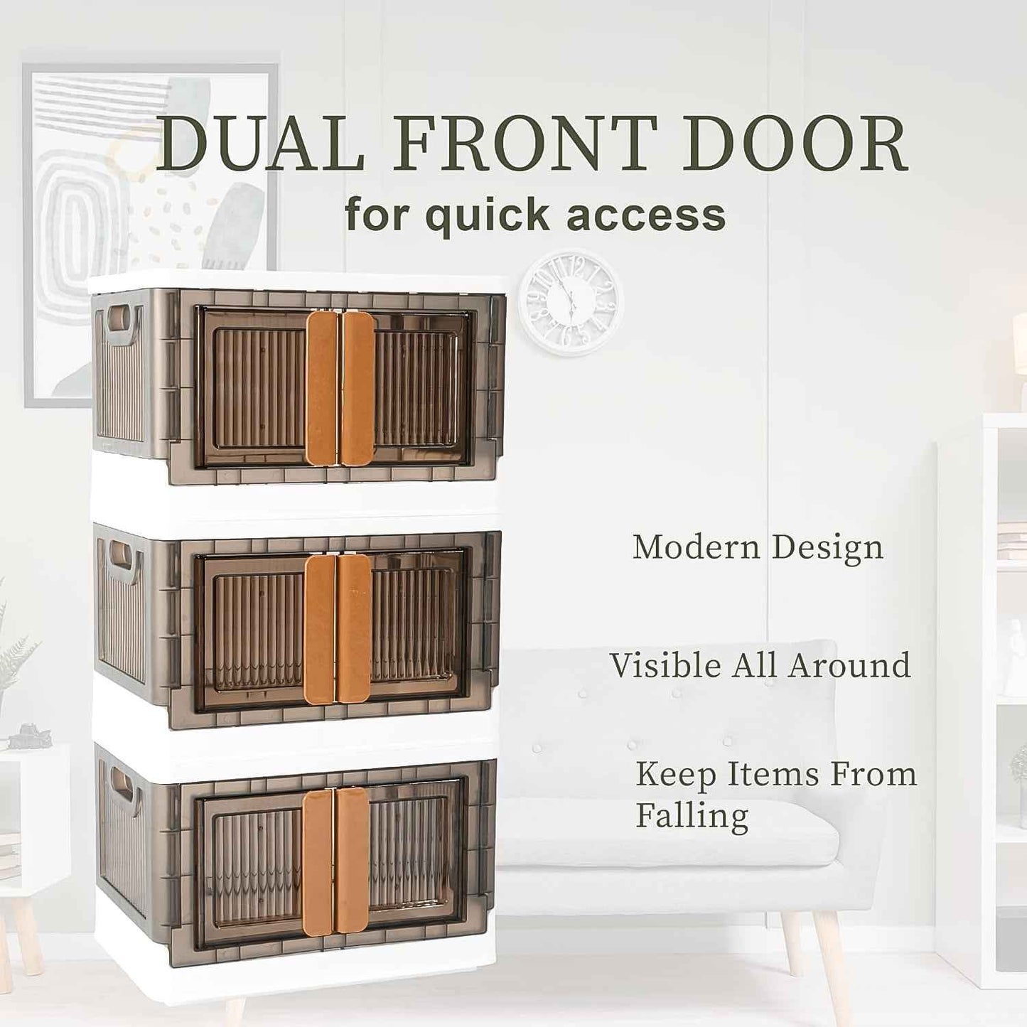 Plastic Folding Wardrobe Storage Organizer (1 Layer  1 Pc)