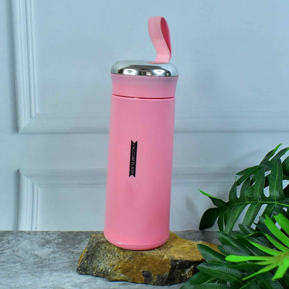 Water Bottle 400ml Leak Proof Glass Water Bottle With Daily Water Intake For Gym And Children Nice Bottle (1 Pc  Pink Color)