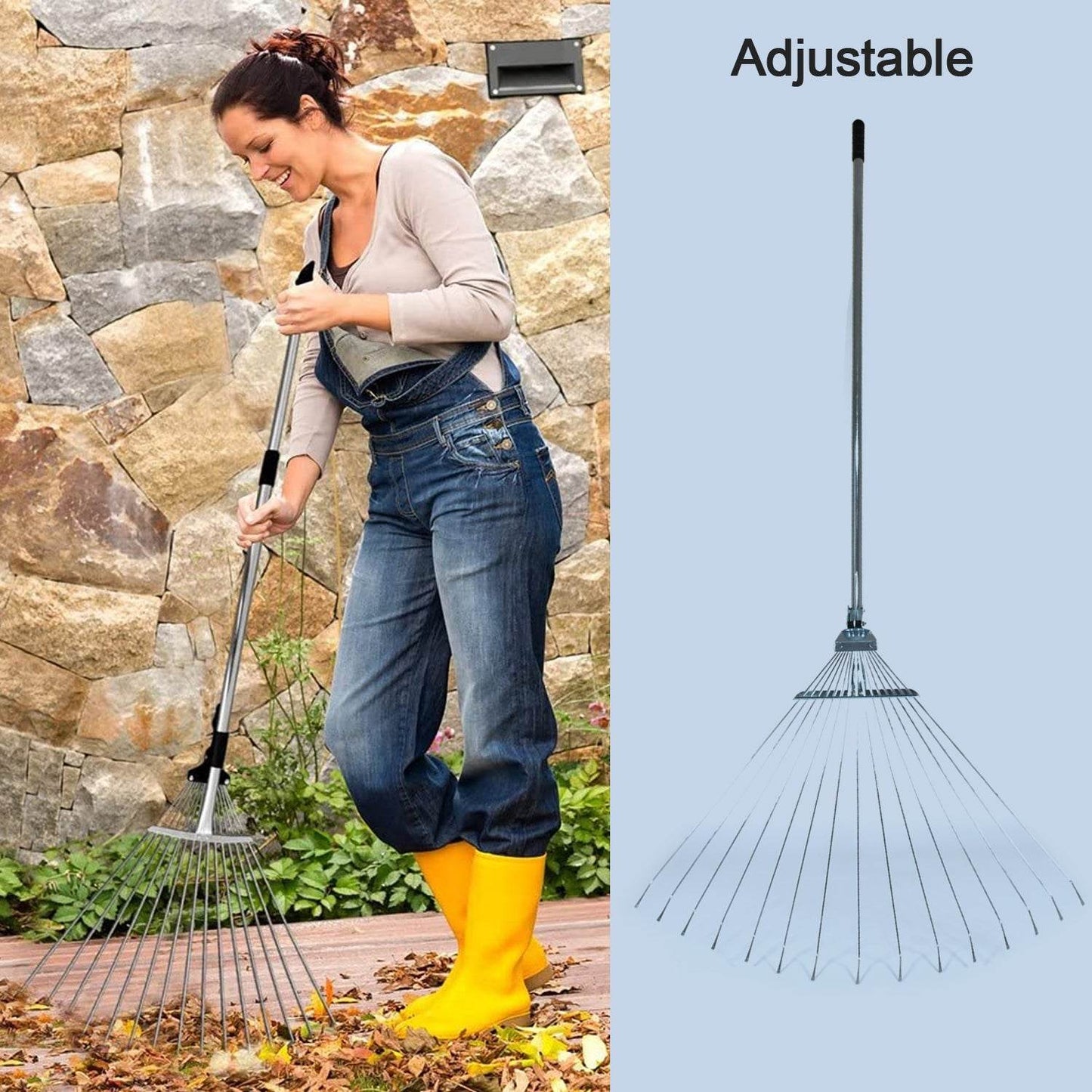 7599 115-152 Cm Rake For Gardening Stainless Steel Telescopic Garden Rake For Quick Clean Up Of Lawn And Yard Adjustable Rake Claws Spacing Garden Broom With Long Handle For Clean Leaves (Moq - 2 Pc) - Best Deals at BeSh Deals®