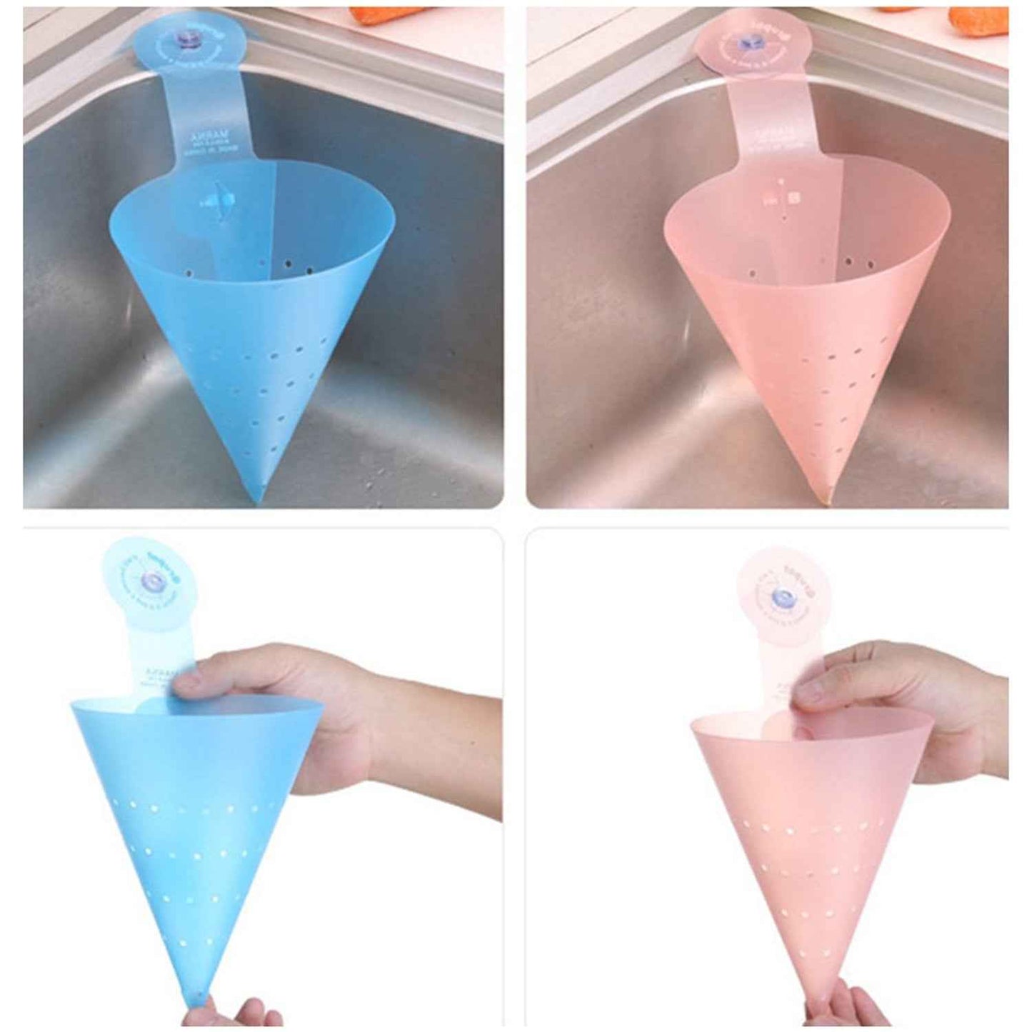 Multipurpose Hanging Sink Corner Strainer With Suction Cup (1 Pc)