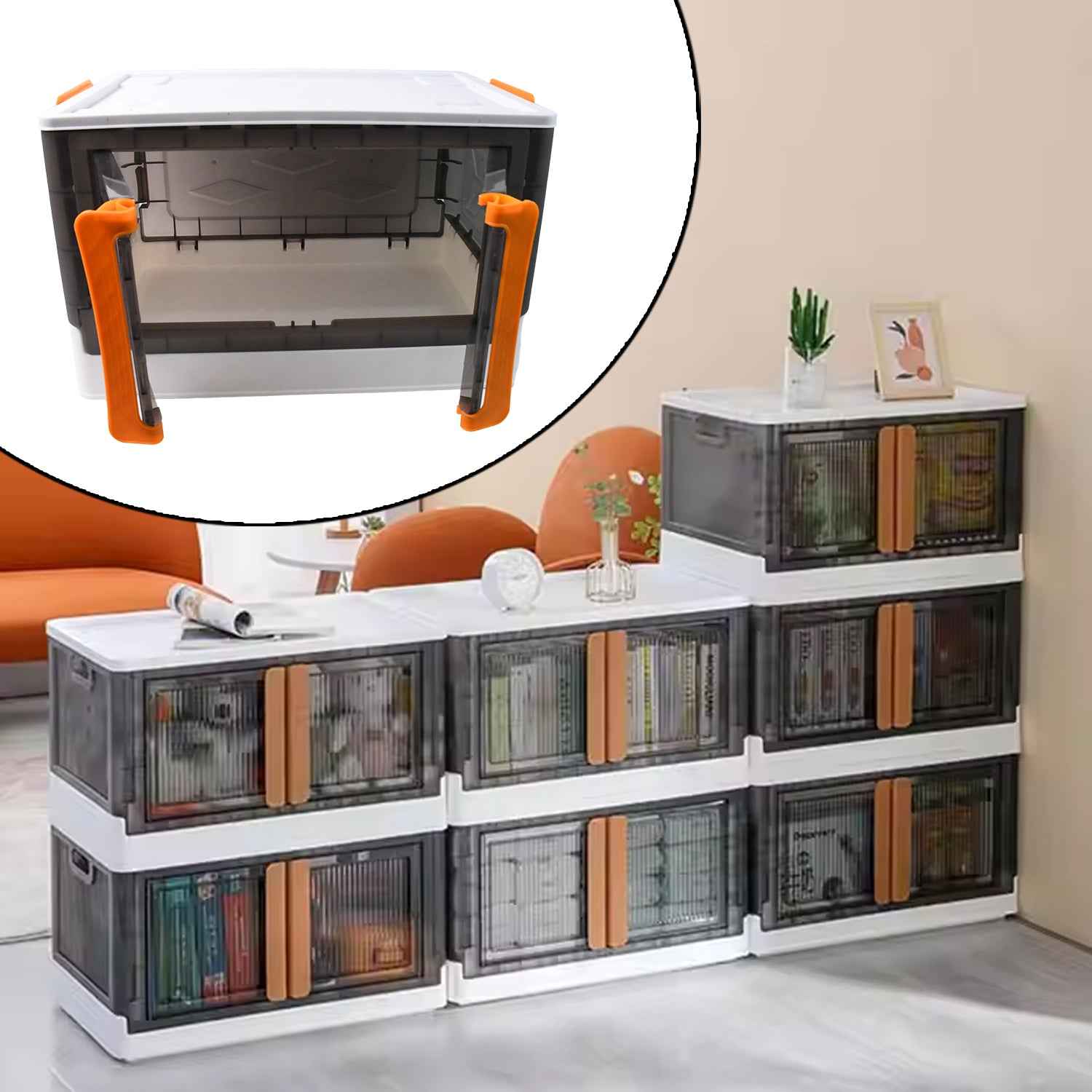 Plastic Folding Wardrobe Storage Organizer (1 Layer  1 Pc)
