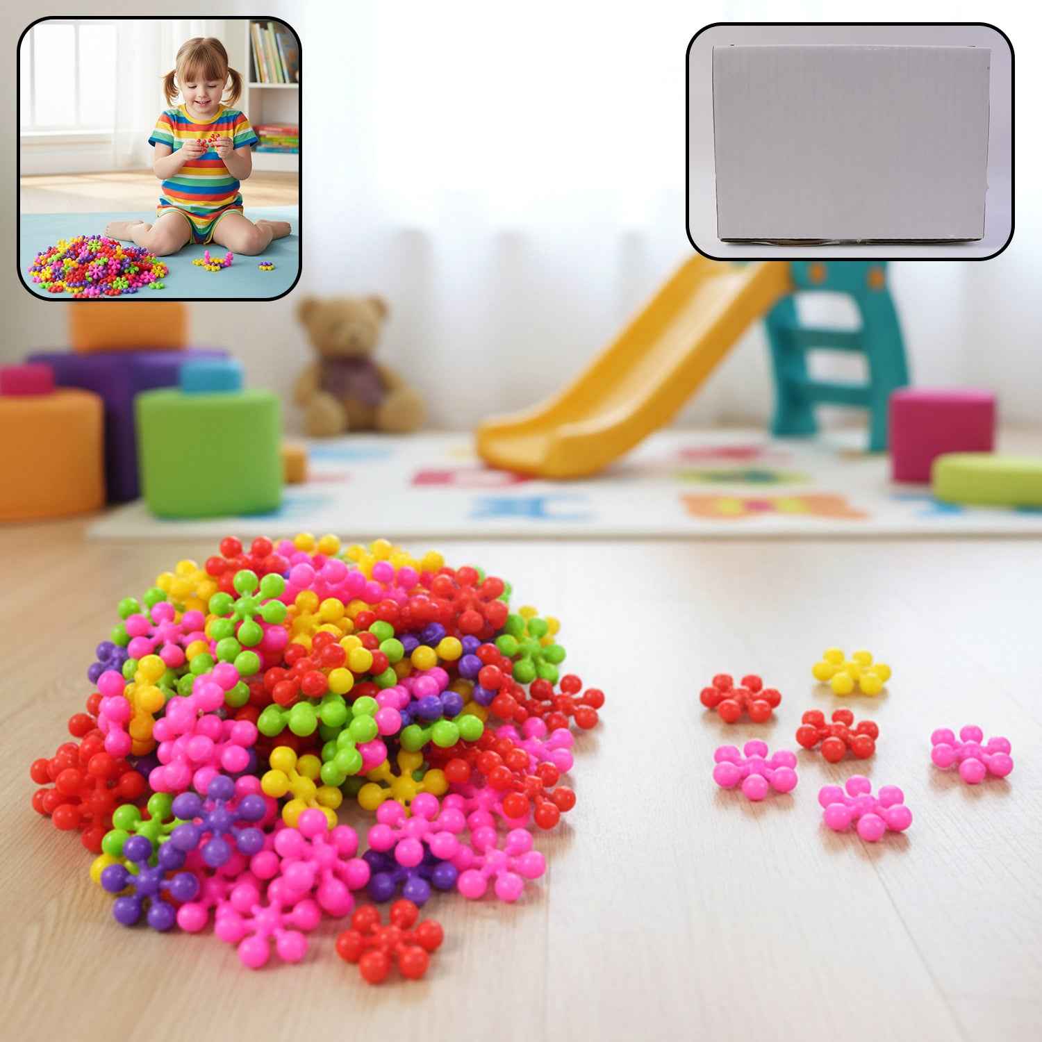 Diy Building Blocks Toy For Kids  Colourful Creative Puzzle (1 Set)