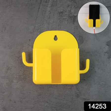 1 Pc Orange Wallmount Mobile Stand With Hook For And Stuffs Purposes.