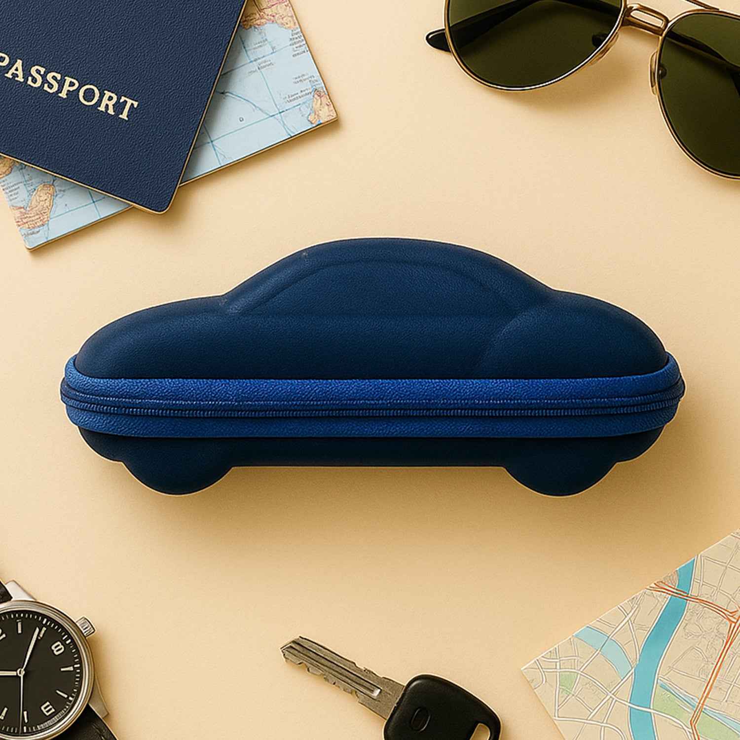 Cartoon Car Shape Sunglasses Box Portable Eyeglasses Case (1 Pc)