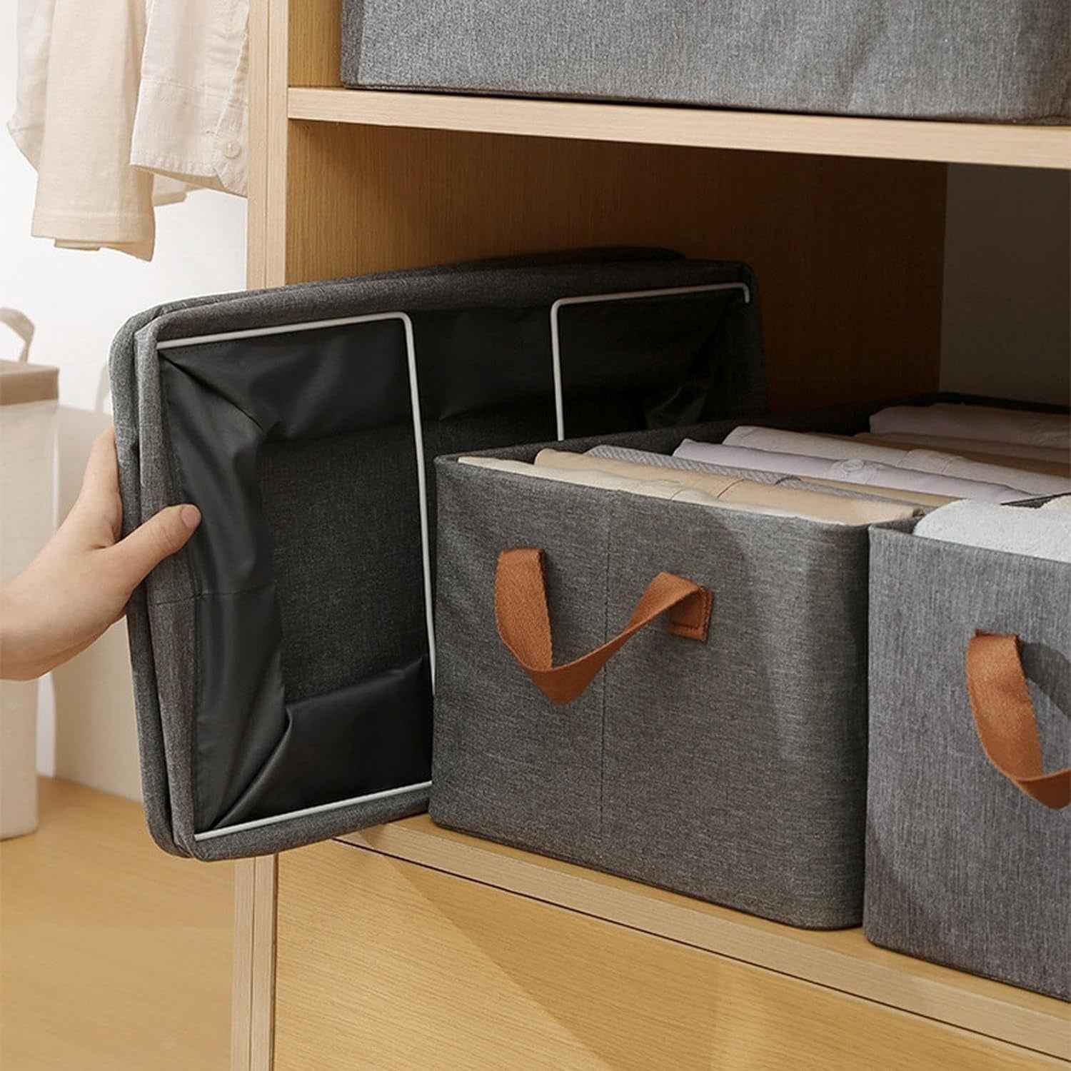 Foldable Cloth Storage Box With Handles (4728 Cm)