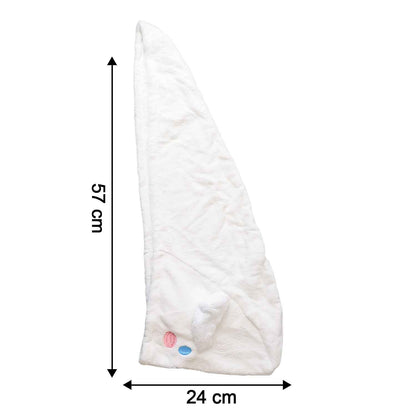 Premium Soft Microfiber Hair Drying Towel Wrap With Button (1 Pc)