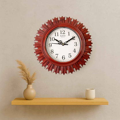 4918 Wooden Look Designer Wall Clock Plastic Decorative Latest Wall Clock Battery Operated Round Easy To Read For Roomhomekitchenbedroomofficeschool