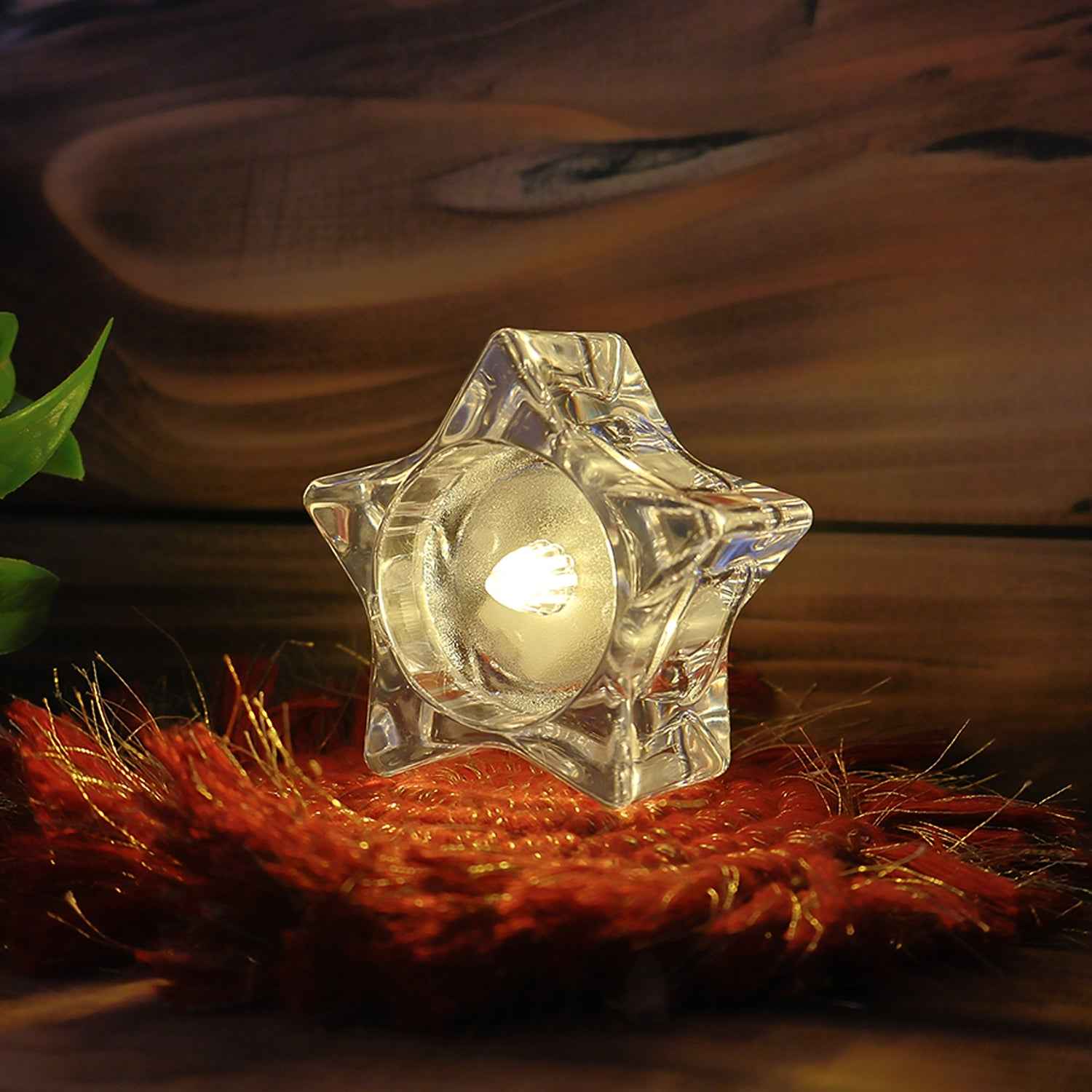 Flameless Star-shaped Led Candles (4 Pc  Set)