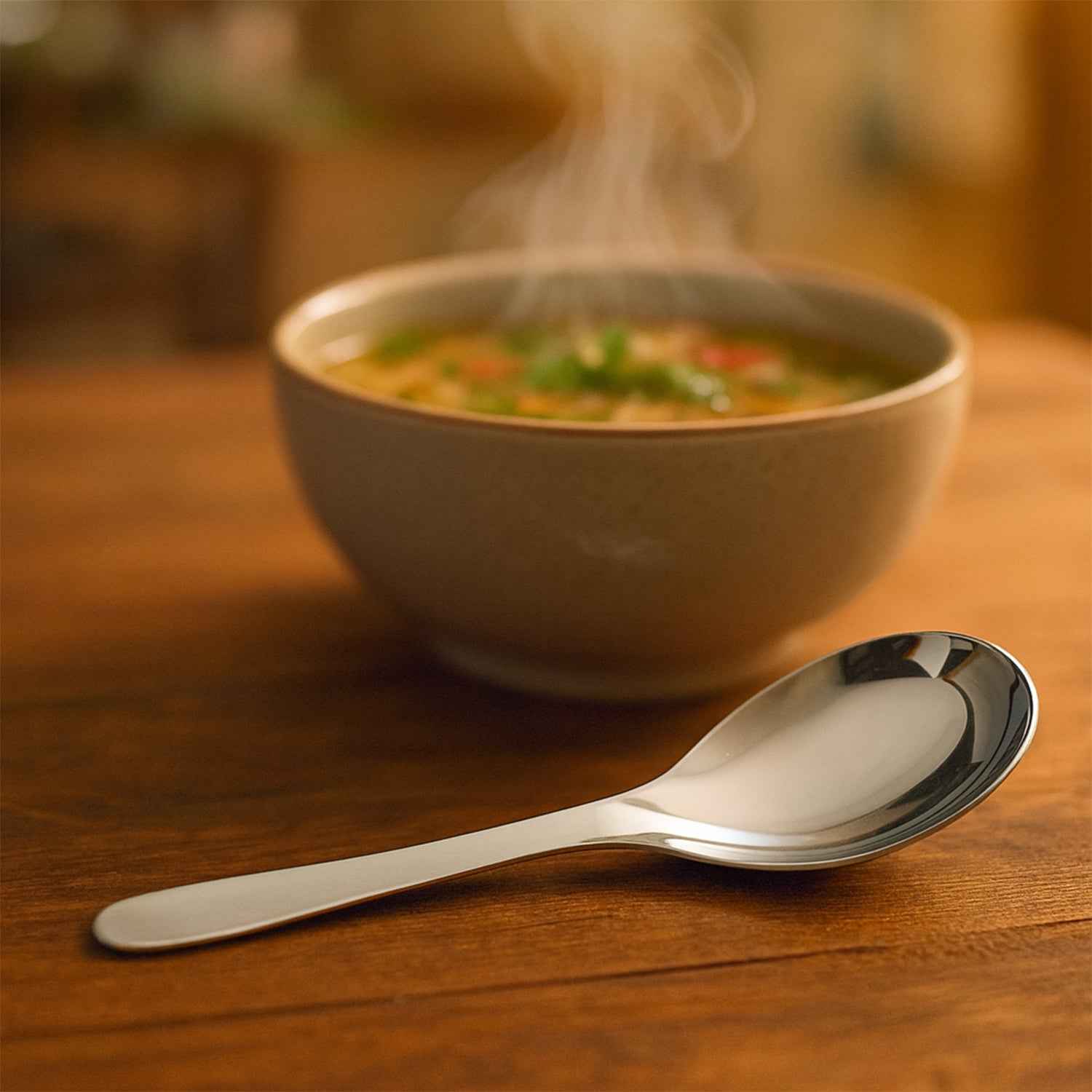 Apex Premium Stainless Steel Soup Spoon Set  6 Pieces
