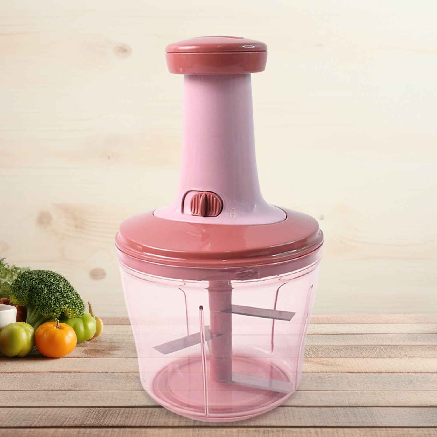 Apex  Quba Push Chopper With Stainless Steel Blades (1000ml)