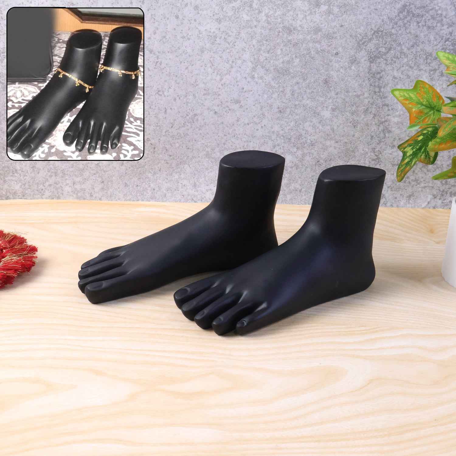 Premium Black Foot Mannequin Display Stand (1 Pair)