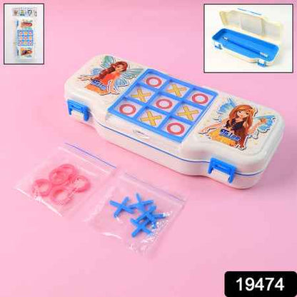 Kids Pencil Box With Built-in Tic Tac Toe Game