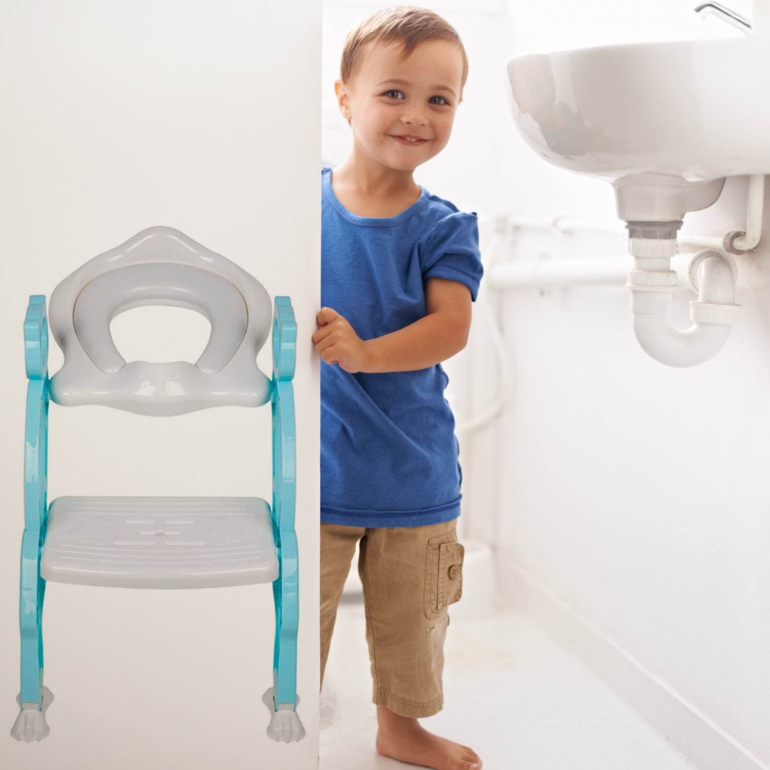 8492 2 In 1 Potty Training Toilet Seat With Step Stool Ladder For Boy And Girl Baby Toddler Kid Childrens Toilet Training Seat Chair With Soft Padded Seat And Sturdy Non-slip Wide Step Make Potty Easier For Your Kids (Multi-color) - Best Deals at BeSh Deals®