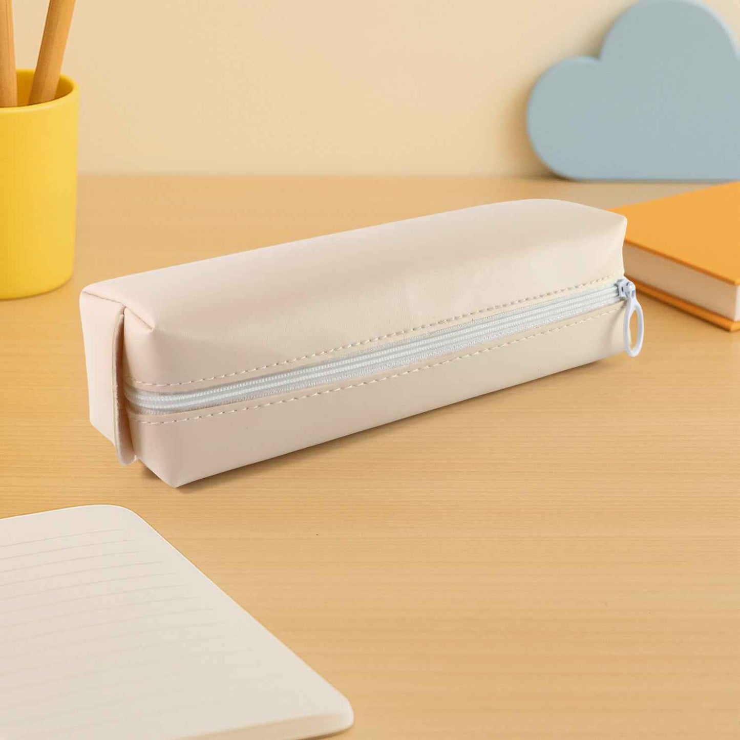 Slim Pu Leather Pencil Pouch - (1 Pc)