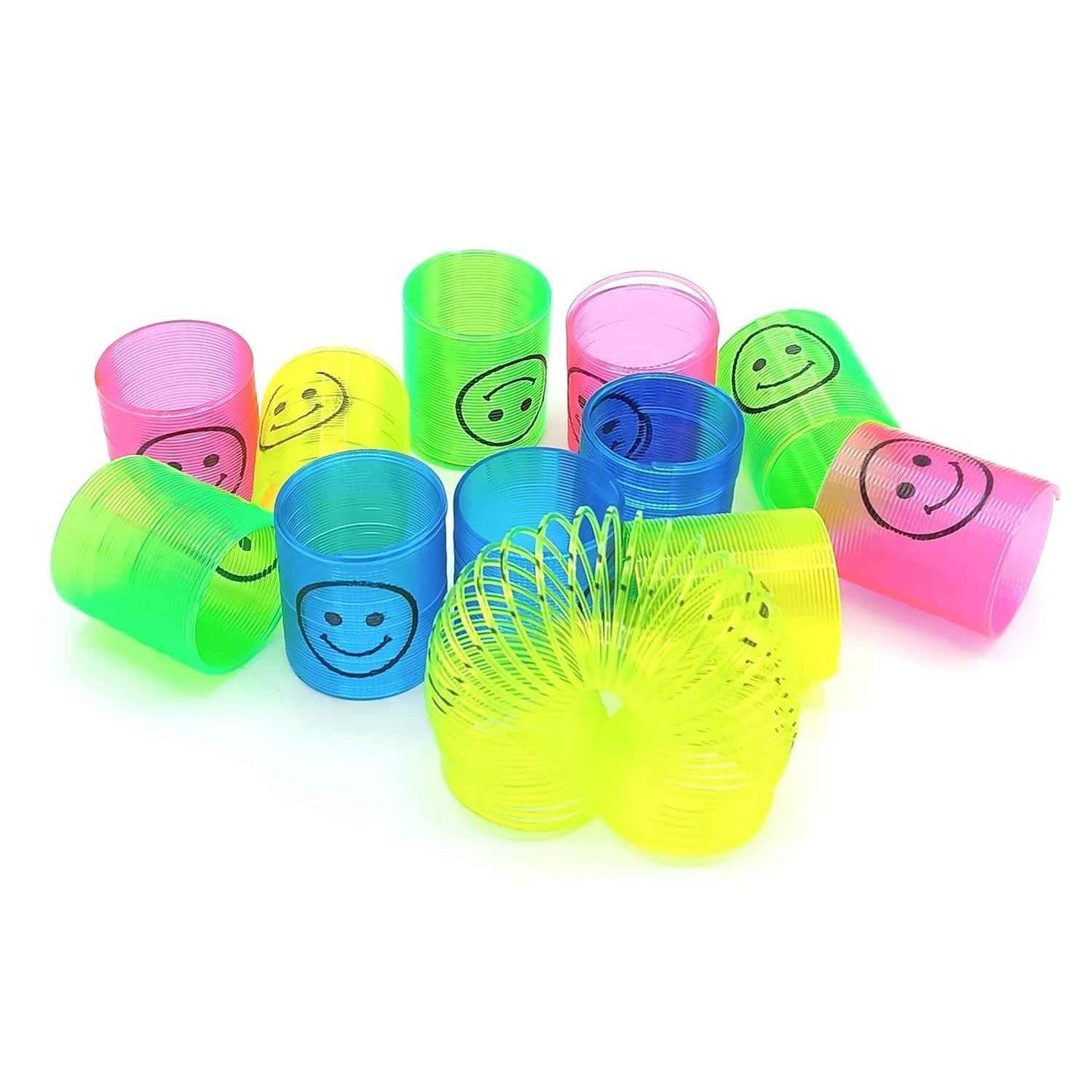 17745 Multicolor Magic Smiley Spring Spring Toys Slinky Slinky Spring Toy Toy For Kids For Birthdays Compact And Portable Easy To Carry (12 Pcs Set)