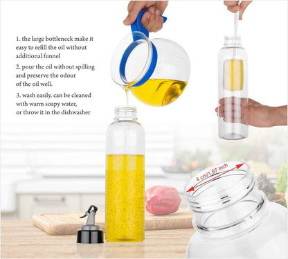 1Ltr Oil Dispenser With Lid Clear Drip Free Spout Controlled Use - BeSh Deals®