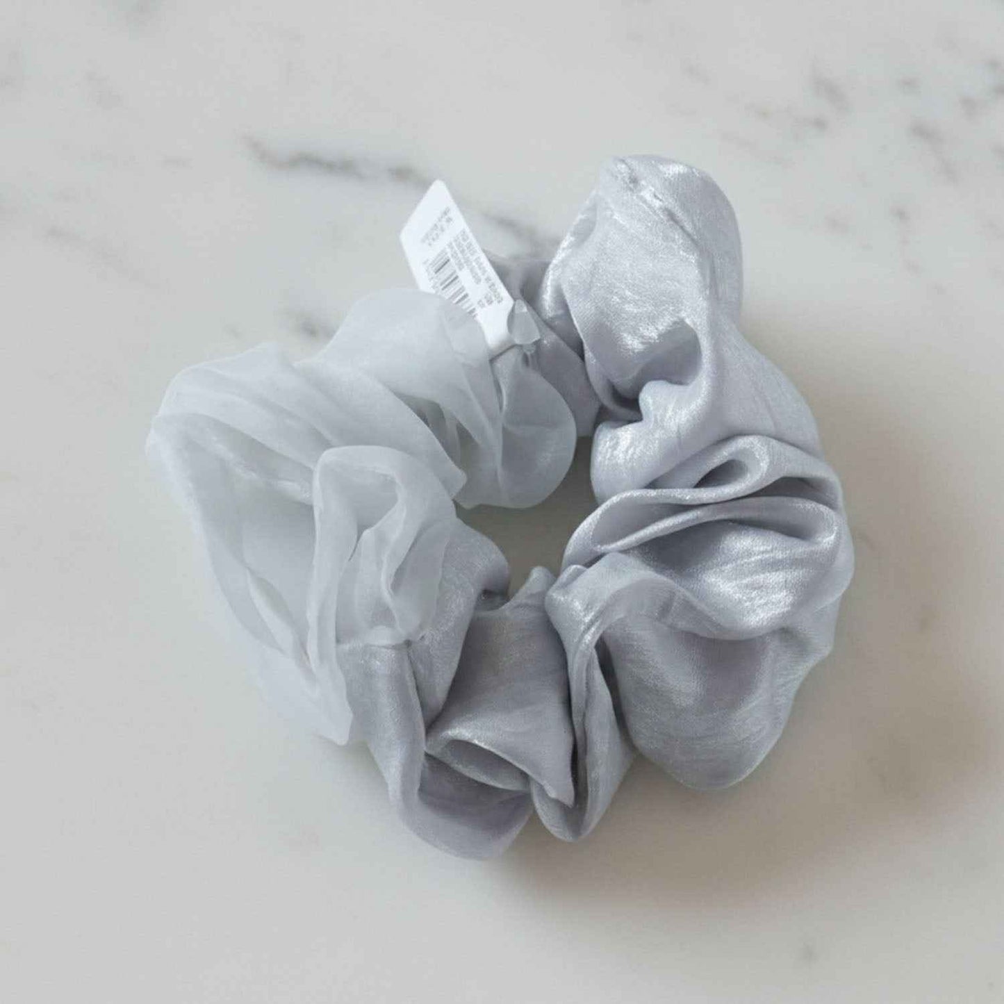 Dual-tone Satin  Mesh Fabric Hair Scrunchie (1 Pc)