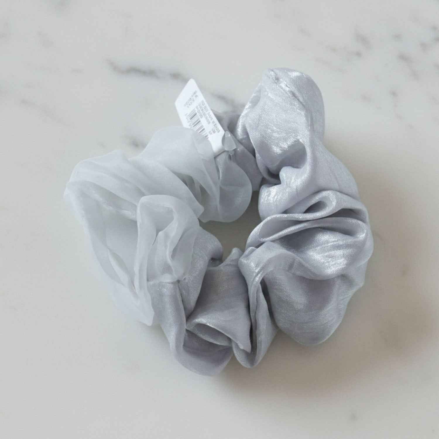 Dual-tone Satin  Mesh Fabric Hair Scrunchie (1 Pc)
