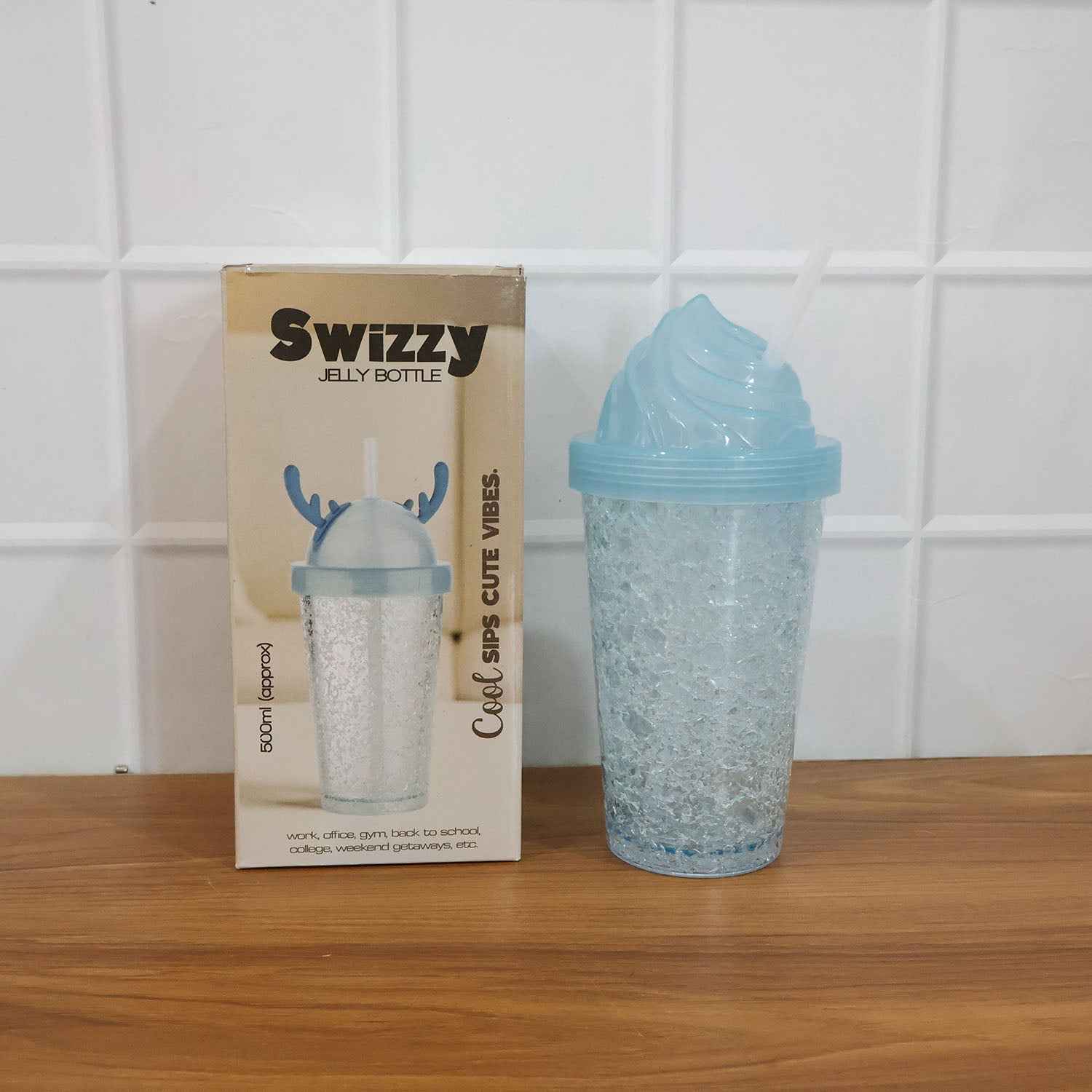 Cute Ice Cream Swirl Design Tumbler Sipper Bottle (500 Ml 1 Pc)