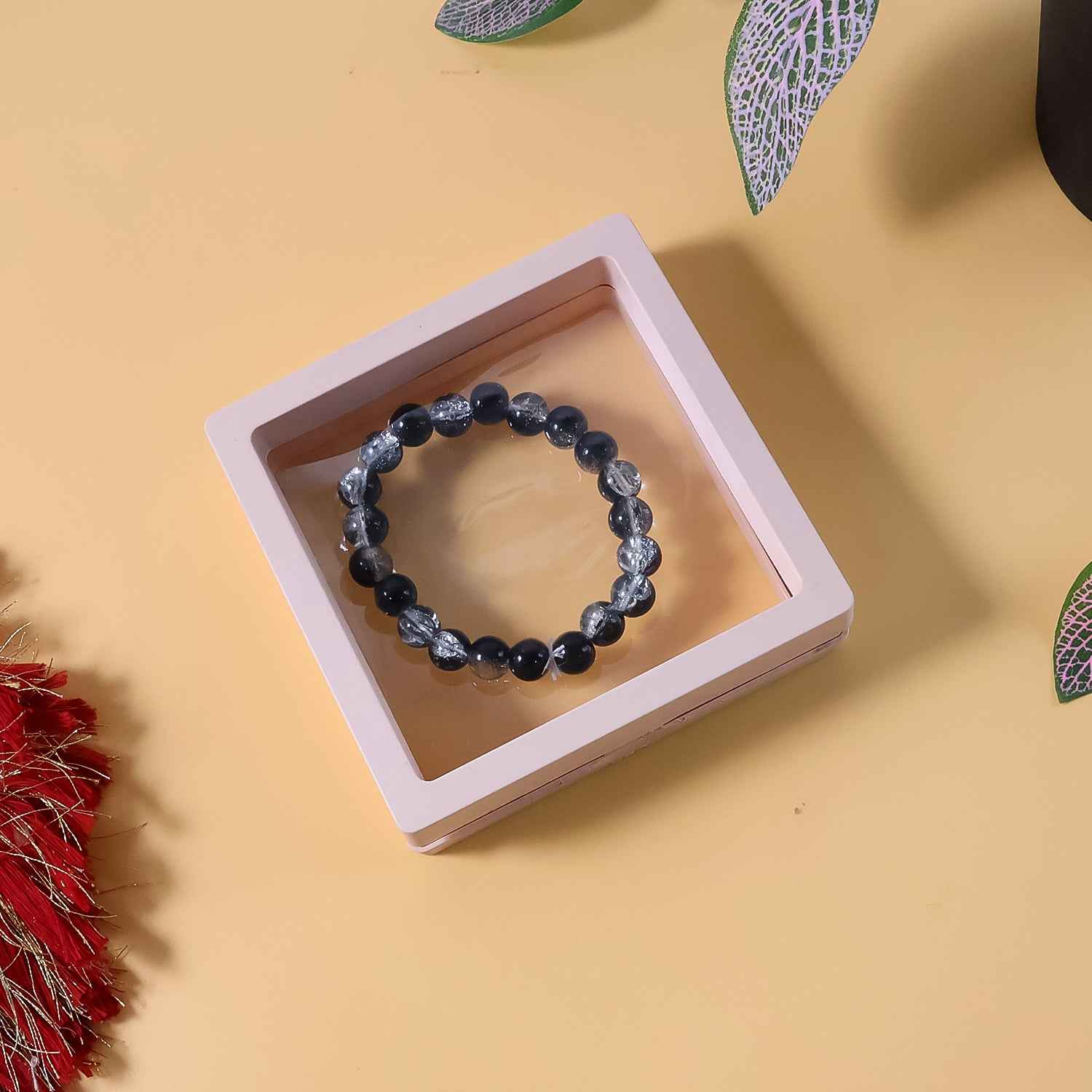 Elegant Dual-tone Crystal Beaded Stretch Bracelet (1 Pc)