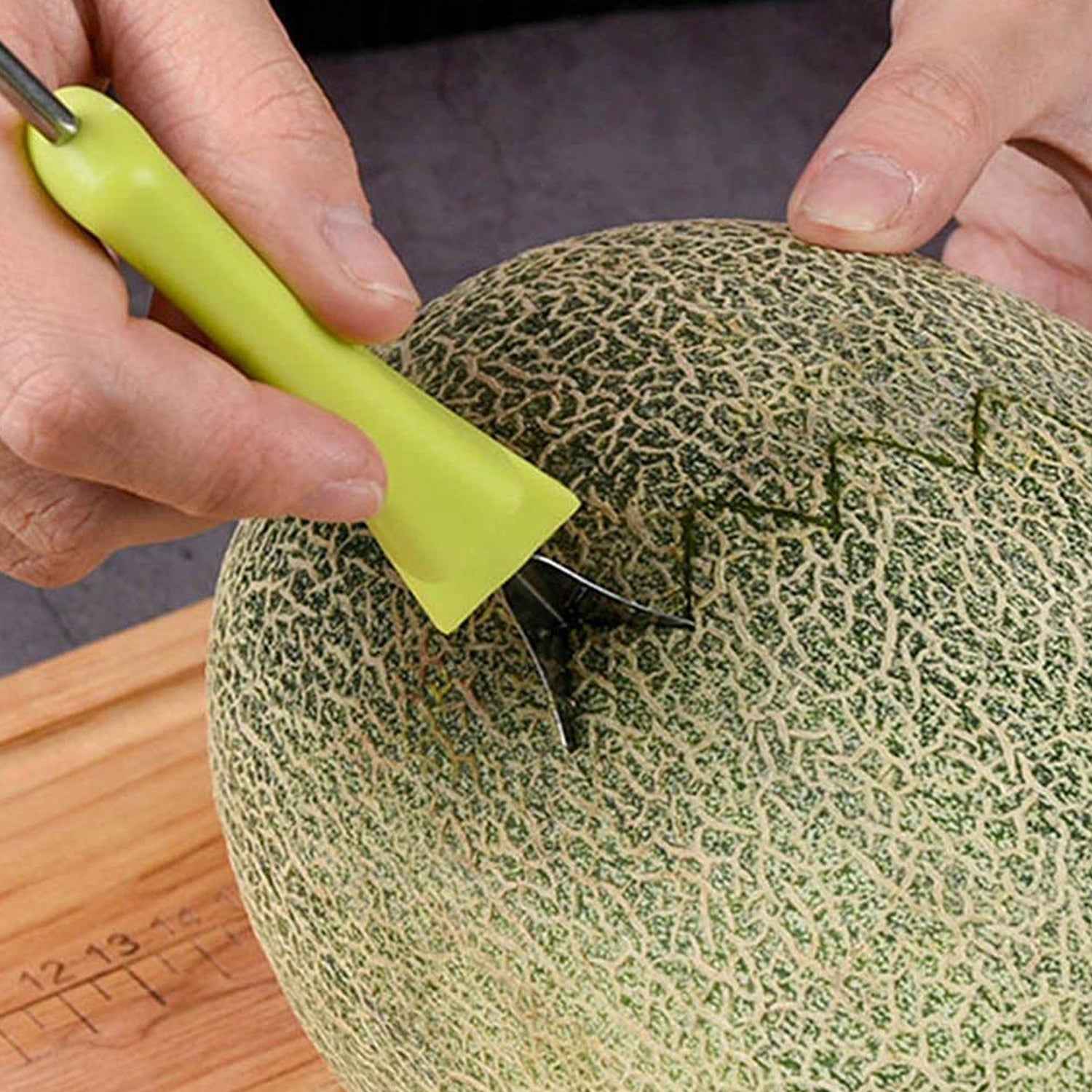 2606  4 In 1 Stainless Steel Melon Baller Seed Remover Sorbet Dessert Ball Spoon Fruit Digging Spoon Double Sided Fruit Scooper Watermelon Baller Scoop