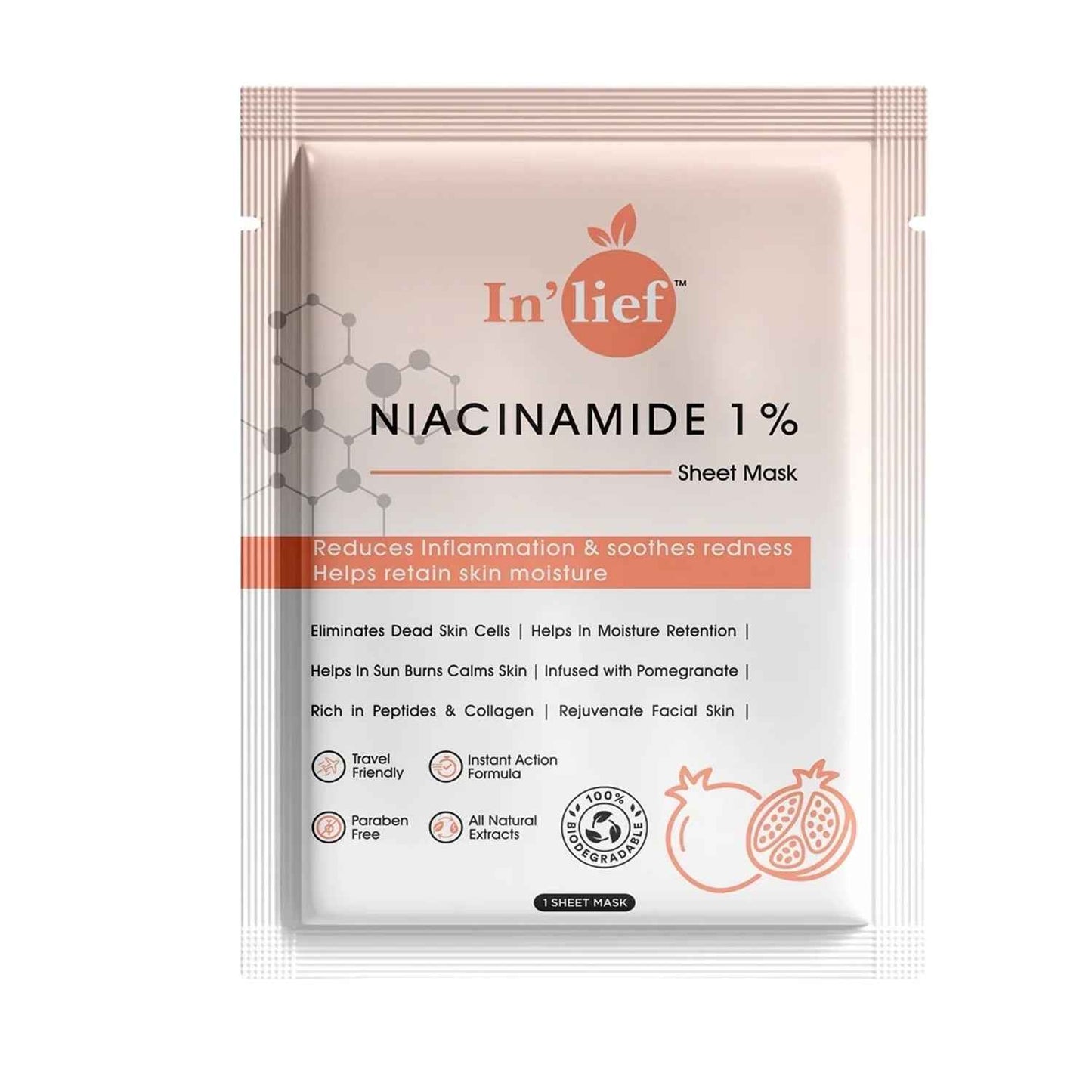 Inlief Niacinamide 1 Hydrating  Calming Facial Sheet Mask (1 Pc)